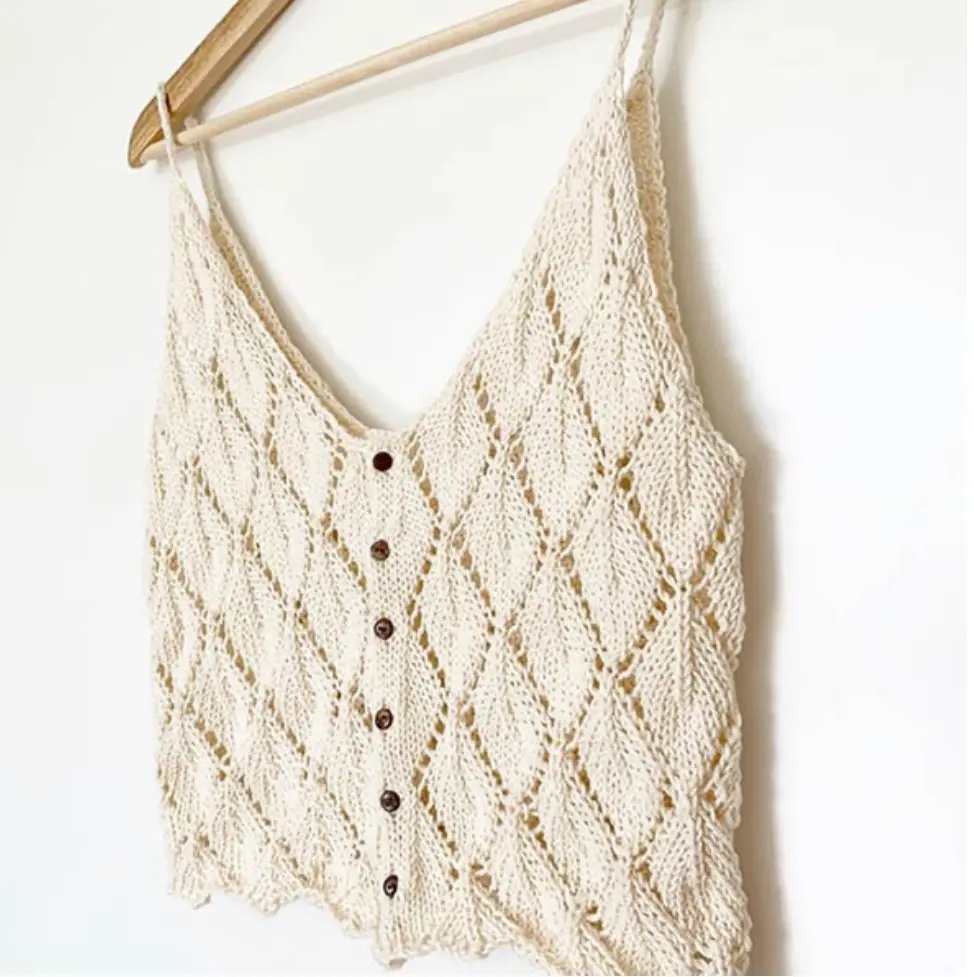 KnitStichs flotte sommerstrik, en leaf top
