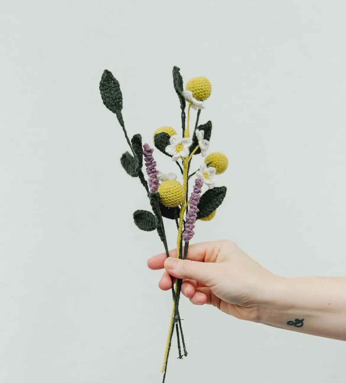 strikket og hæklet blomster til strik på farten